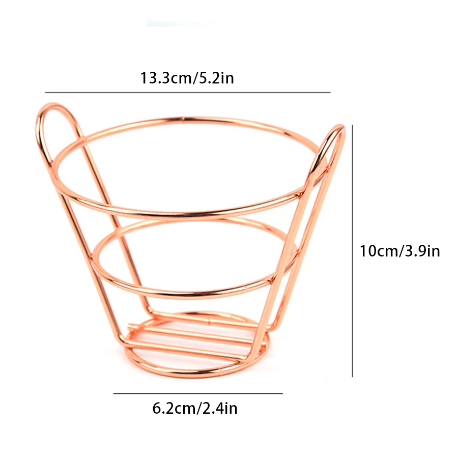 1PC snack Chip basket Creative Iron Craft snack Chip basket Round net Fried basket Fried chicken basket Bread basket Kitchen