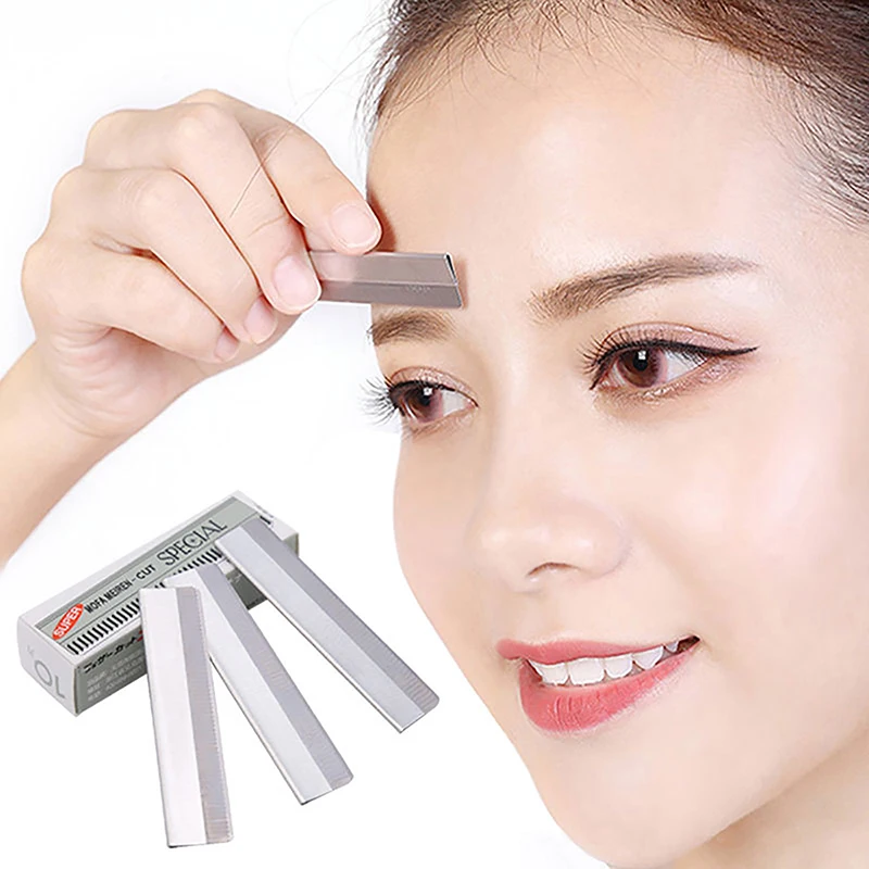 Disposable 10/30/50/100PCS Stainless Steel Hair Blade Knife Tattoo Eyebrow Trimmer Scraper Shaping Shaver Makeup Supply 2