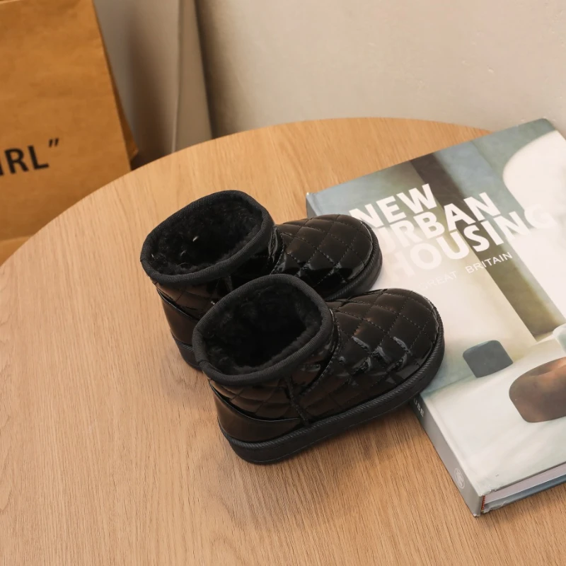 Black Cotton Winter Boots for Kids