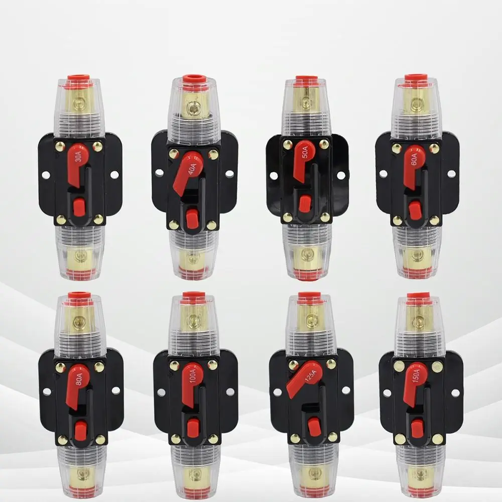 

150A 125A 100A 80A DC Resettable Circuit Breaker for Solar Photovoltaic Connector 60A 50A 40A 30A Car Truck Audio Amplifier