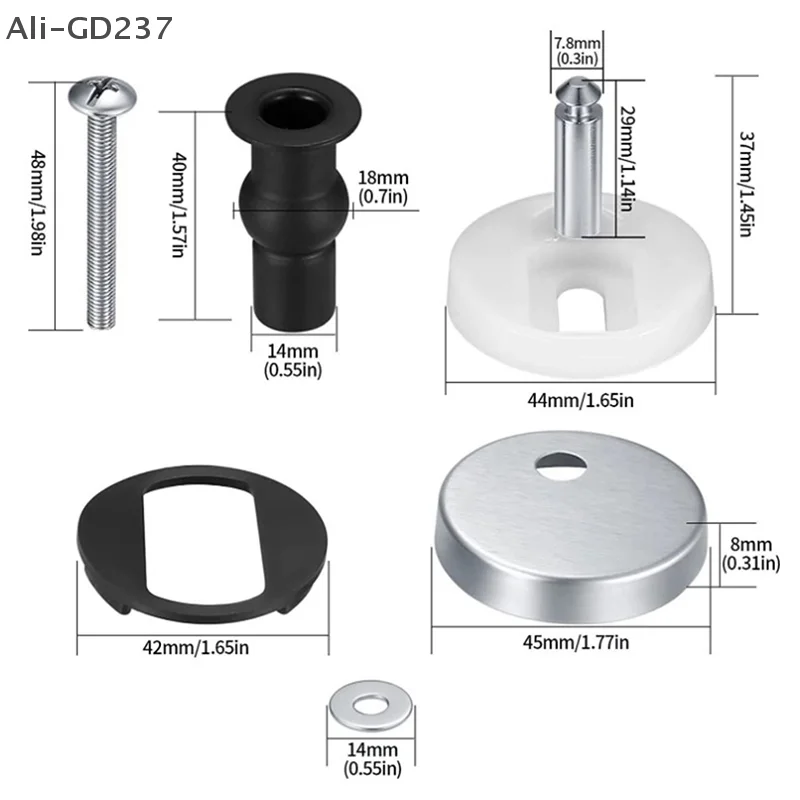 GD237-2Pcs Toilet Seat Top Fix Hinge Pack Mountings Replacement Release Quick Screws For Toilet Bathroom Furniture Accessories