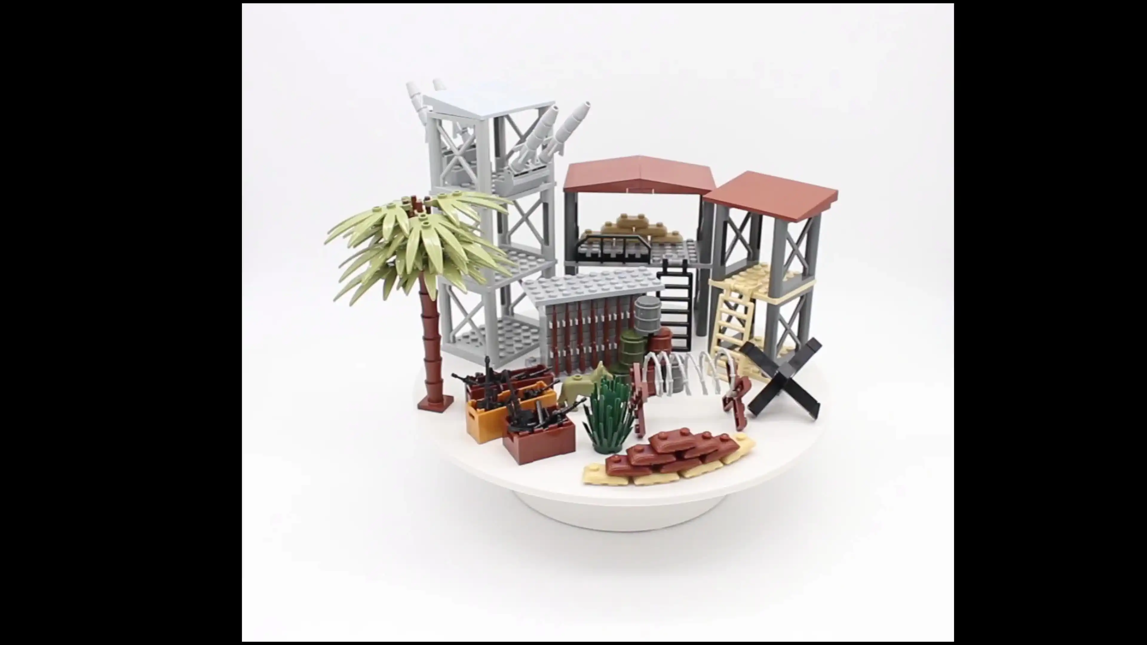 60 шт. Moc строительные блоки военные мешки с песком город вид на улицу армейская