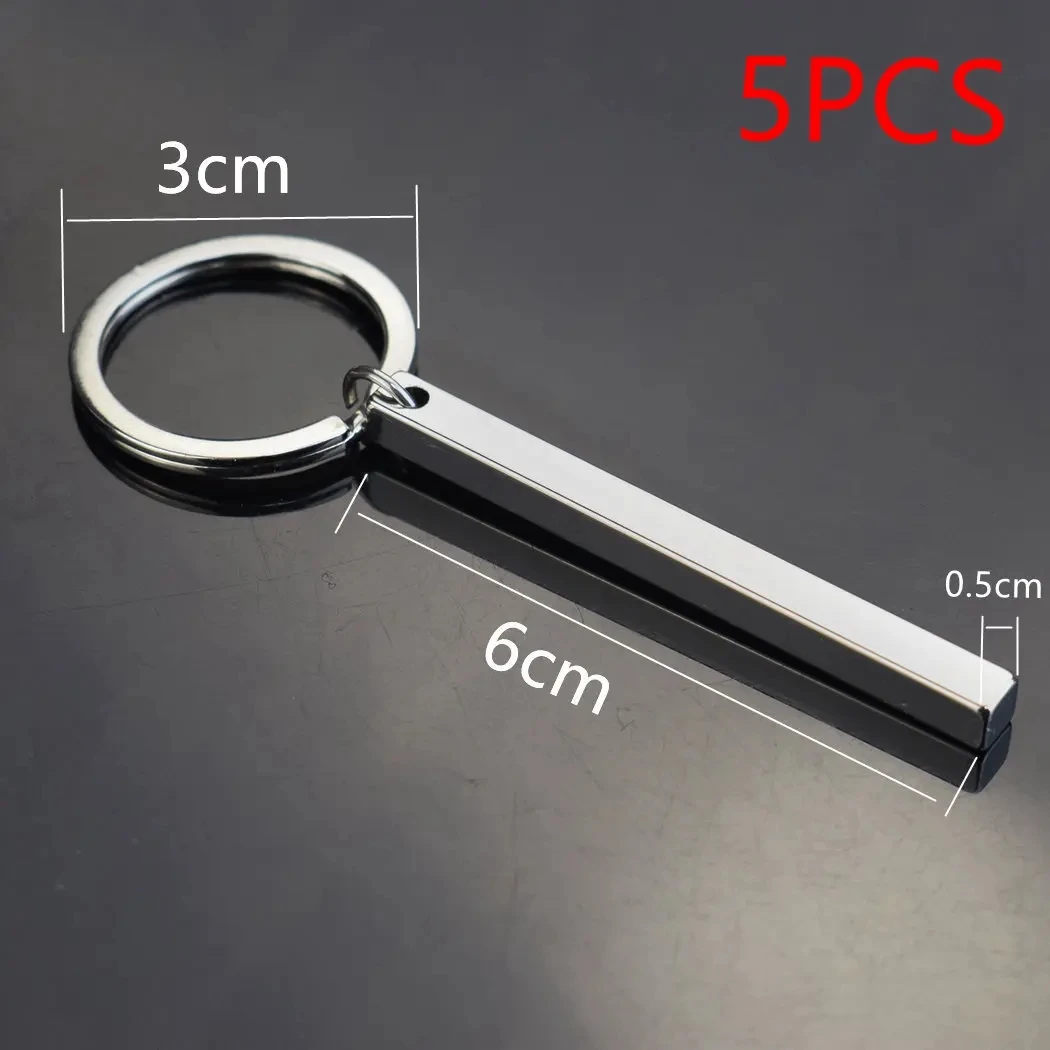 5PCS Metal Keychain with Customizable Text  Short Sentences  Pictures  and 6 Different Shapes to Choose From