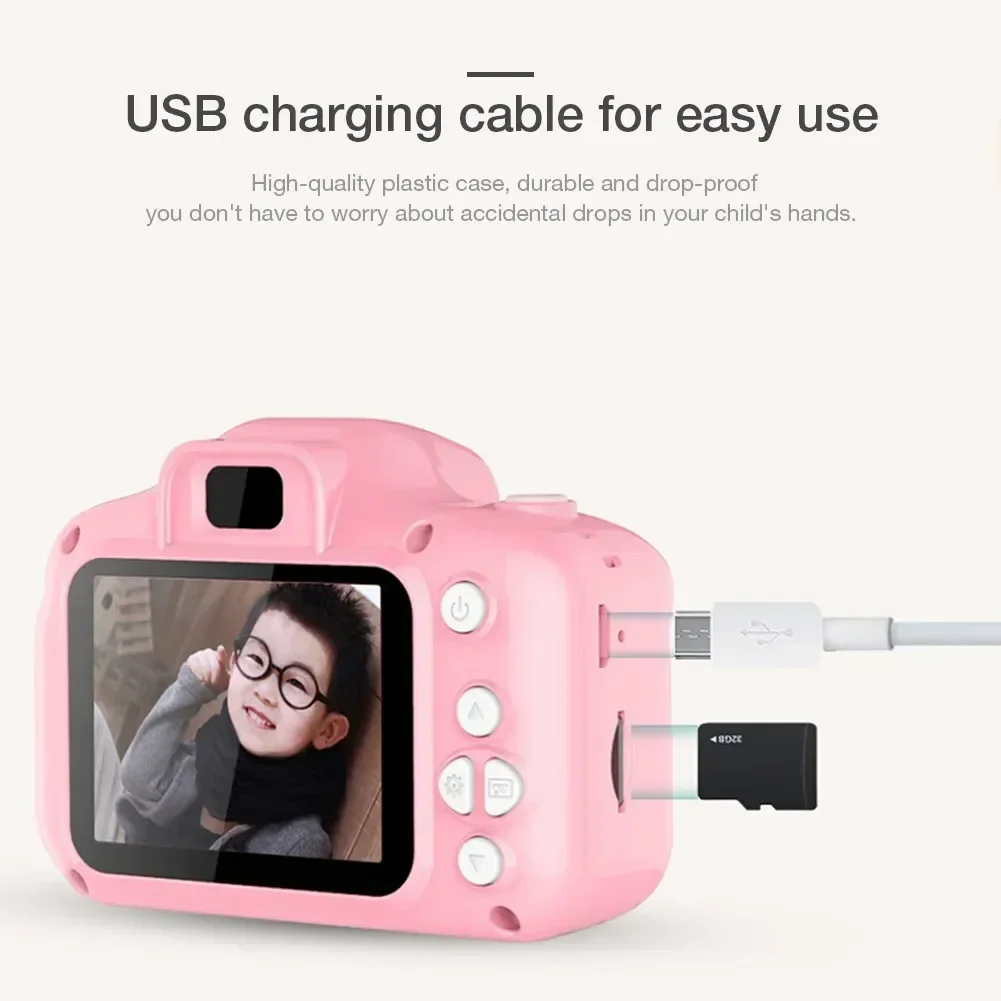 Digital Camera 2X Children Toddler 2.0-inch 1080P HD Christmas Birthday Gifts