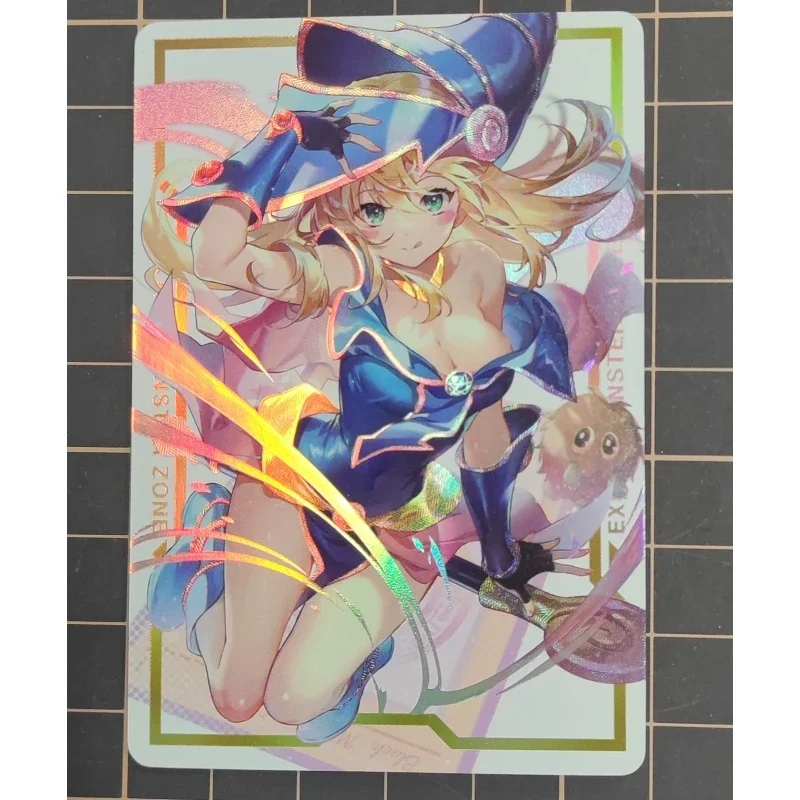

Yu-Gi-Oh DIY Cute and Realistic Style Dark Magician Girl Refraction Color and Diamond Flash Set of 1 Sheets Game Collection Card