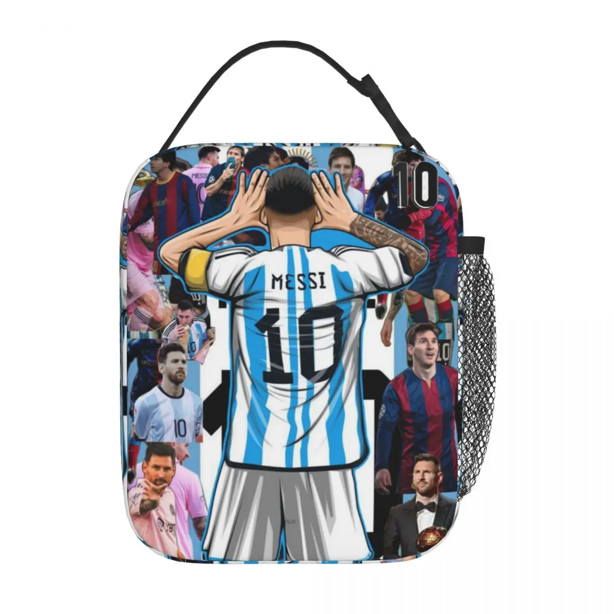 Lionel M-Messi Insulated Lunch Bags Food Container Bags Portable Thermal Cooler Football Sports Lunch Boxes For School Office 3