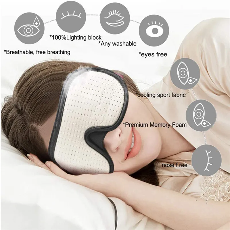 2020 Best Selling 3d Sleeping Mask Block Out Light Soft Padded Sleep Mask Sleeping Aid Face Mask