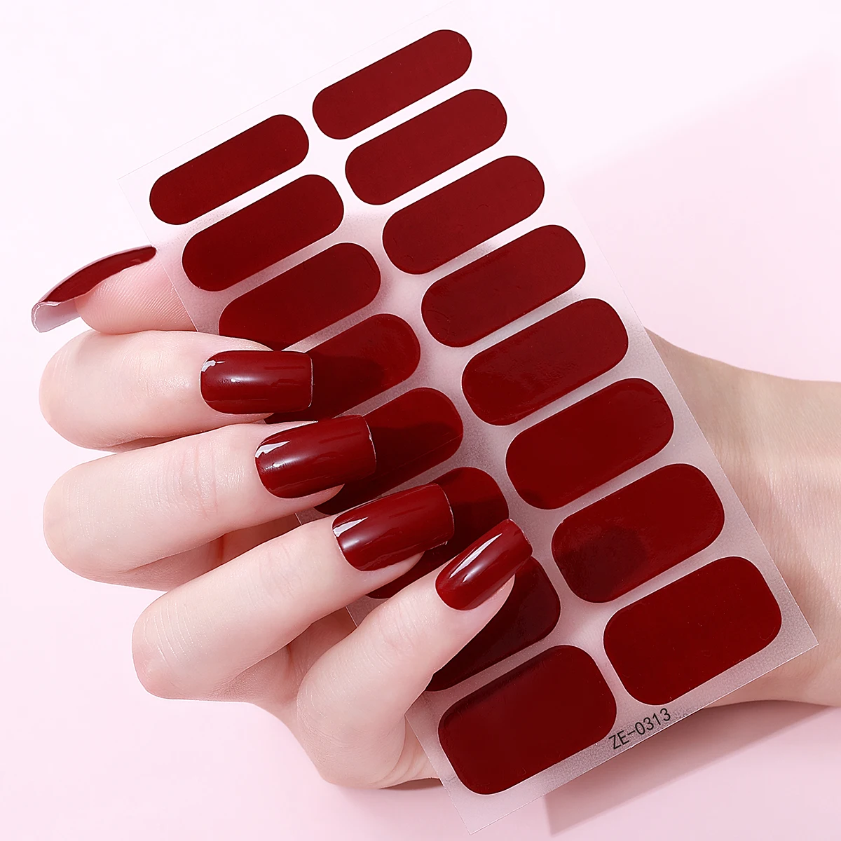 16Tips Full Cover Nail Stickers Simple Solid Color DIY Baking-Free Press on Nails Self Adhesive Manicure nail stickers nail art decoration nail decals