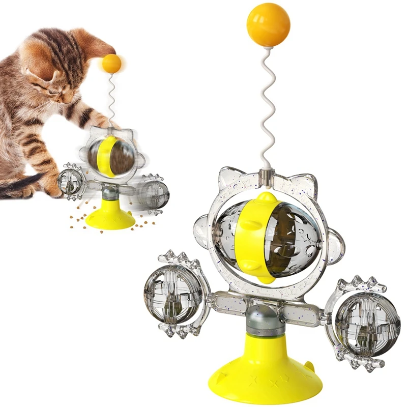 Windmill Cat Toy Interactive Pet Toys for Cats Puzzle Leak Food Cat