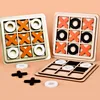 Parent-Child Interaction Wooden Board Game XO Tic Tac Toe Chess Funny Developing Intelligent Educational Toy Puzzles 2