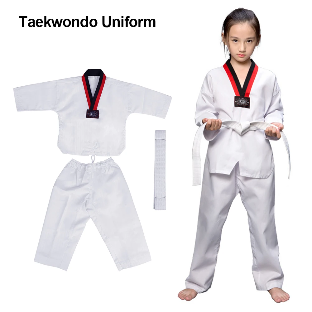 Customize Patten Clothing Taekwondo Uniforms WTF Karate Judo Dobok Children Adult Size Unisex Long Sleeve Gi Uniform karate uniform