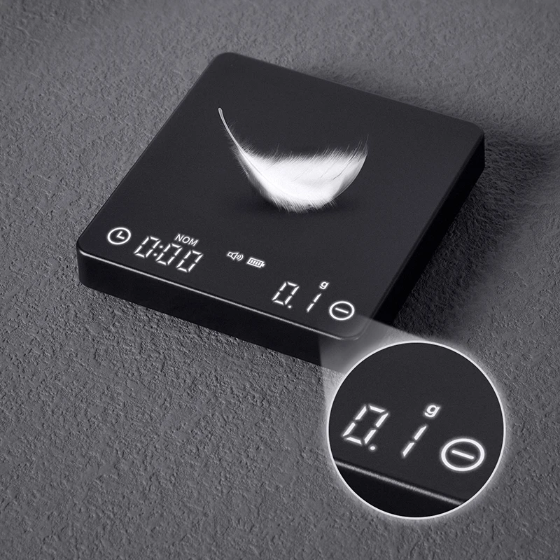 SearchPean Tiny/Tiny2s 에스프레소 커피 저울, 미니 스마트 타이머 USB, 주방 저울, 2kg/0.1g/oz/ml, 무료 배송, 패드 발송, 남녀 선물
