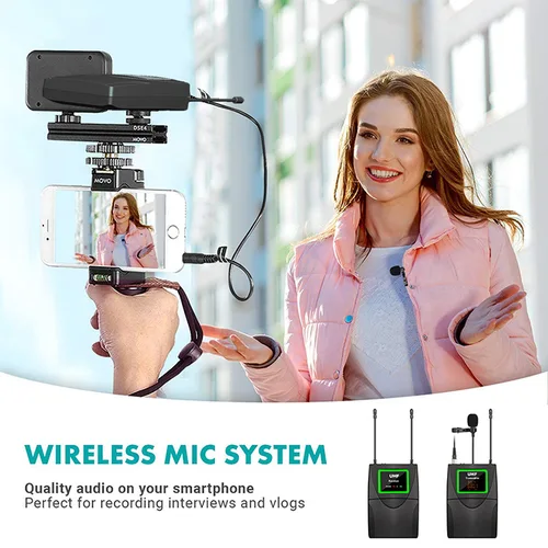 오디오 UHF 무선 라발리에 마이크, DSLR 카메라 인터뷰 라이브 녹화용, 30 채널 선택 가능, 50m 범위 4