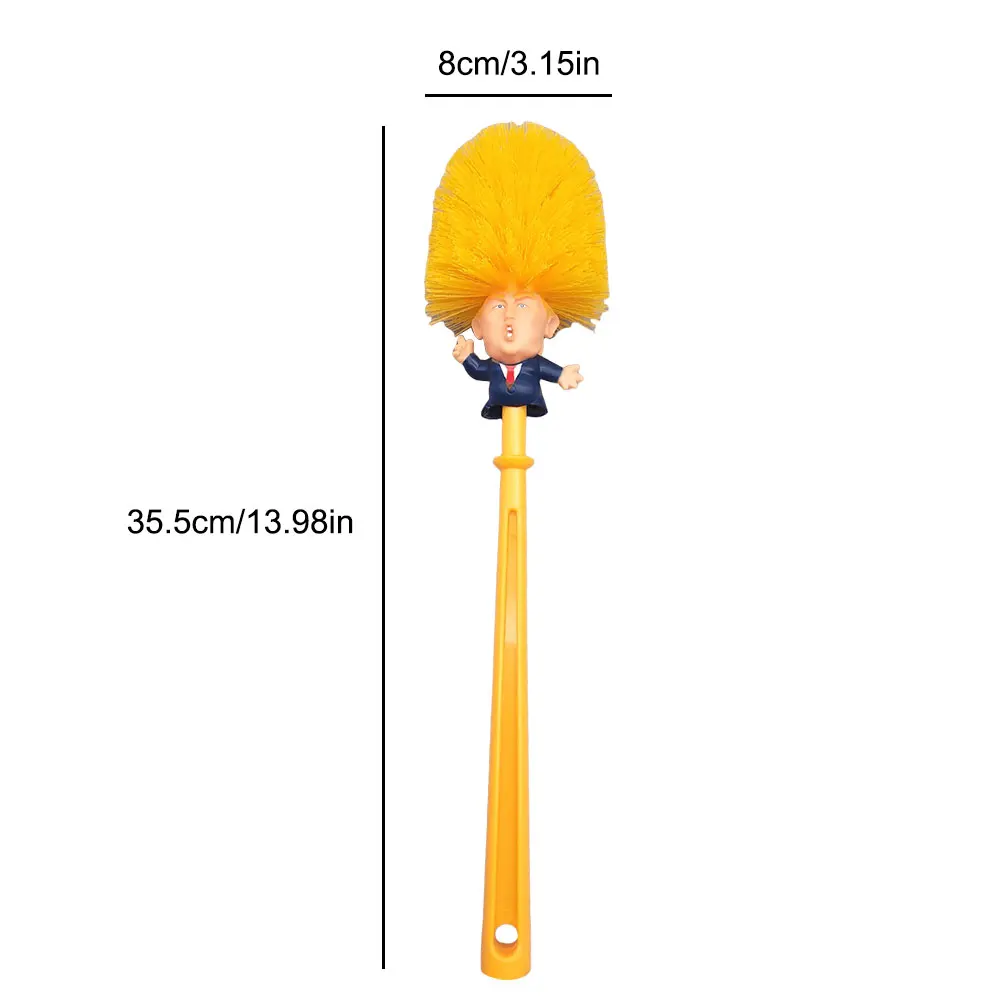 Donald Trump Toilet Brush WC Cleaning Brushes Yellow Trump Head Lavatory Brush Set Household Cleaning Tools Bathroom Accessories