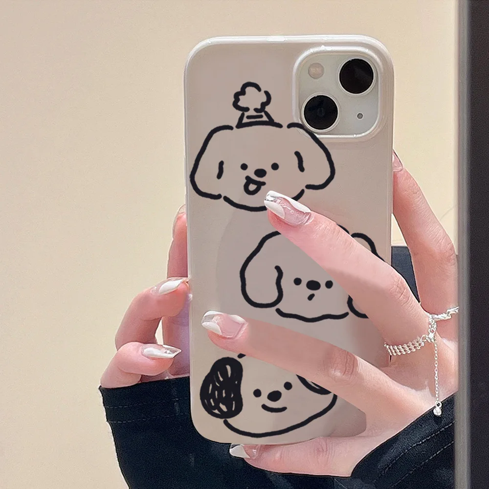 Ins Cute Naughty Puppy Phone Case For IPhone14 14Pro 11 12 13 Pro Max Case X XS Max XR Phone case 7Plus 8Plus case