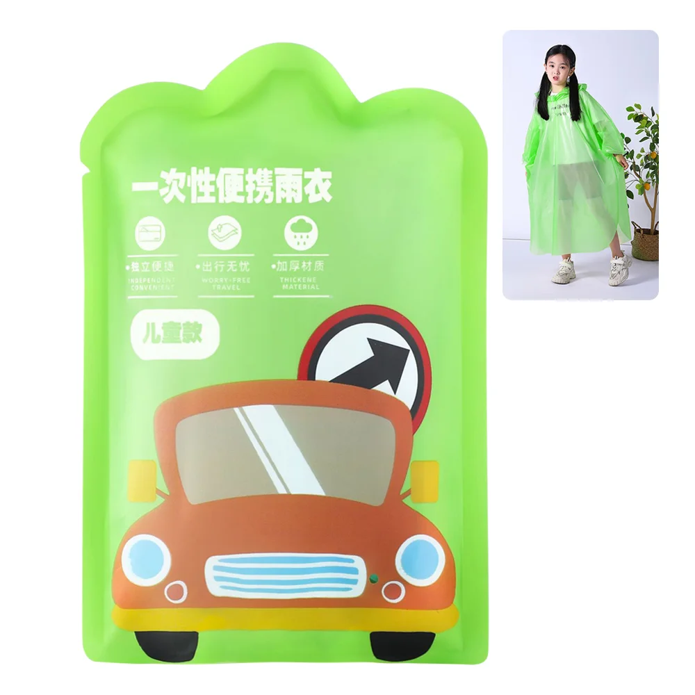 Raincoat Poncho Vacuum Compression Kids Raincoat Travel Waterproof One-Piece Raincoat