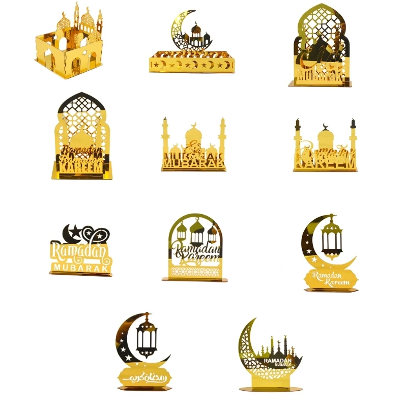 

2023 Eid Decoration Golden Acrylic Muslims Ramadans for Home Islamic Party Supply