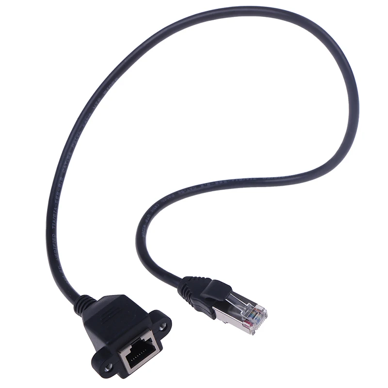 Description Picture 4 of item1Pc RJ45 Male to Female Screw Panel Mount Ethernet LAN Network Extension Cable