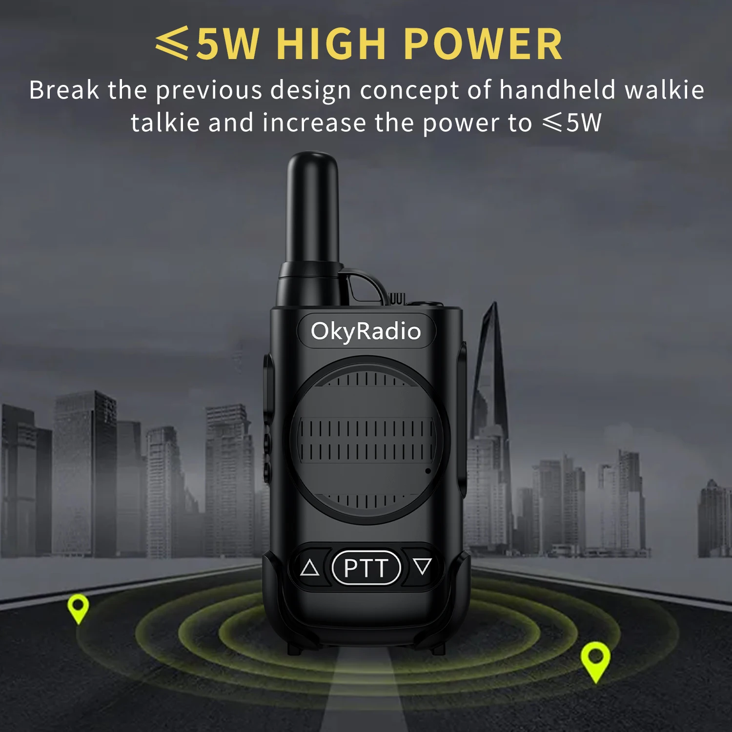 2 way radio OkyRadio 4800mah Large Capacity 5w Portable Waterproof Walkie-talkie with 6km Call Distance for Hotel Security Personnel long range walkie talkies 200 miles