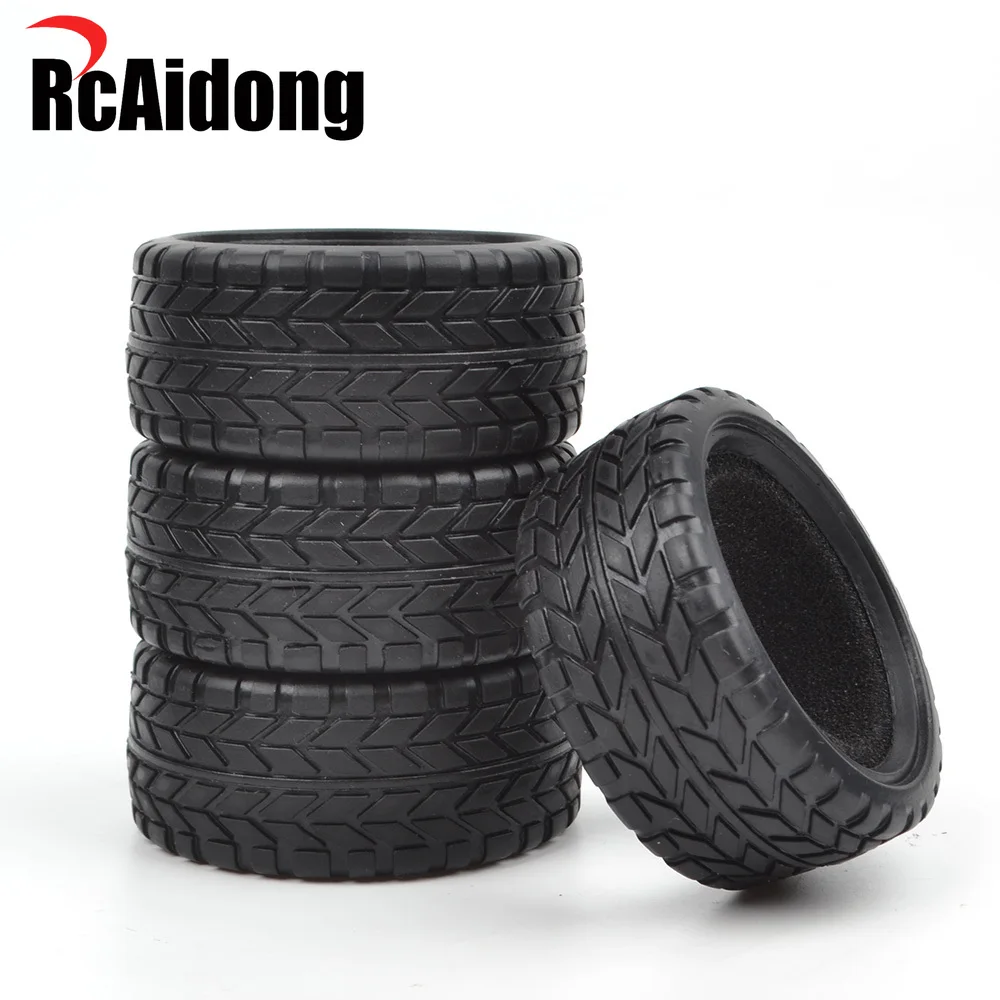 RcAidong 4pcs Racing Wheel Tires W/foam for Tamiya TT02 HPI Yokomo
