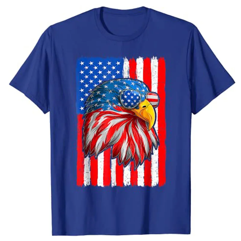 Patriotic Bald Eagle Shirt 4th of July America Independence T-Shirt Funny Usa  American Proud Graphic Tee Top Men's Fashion Gift - AliExpress