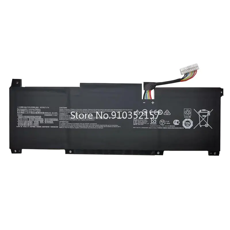 Laptop Battery For MSI For Stealth 15M A11SDK A11SEK A11UE For Stealth 15M A11UEK A11UEK-228XES MS-1562 BTY-M491 11.4V 4600mAh