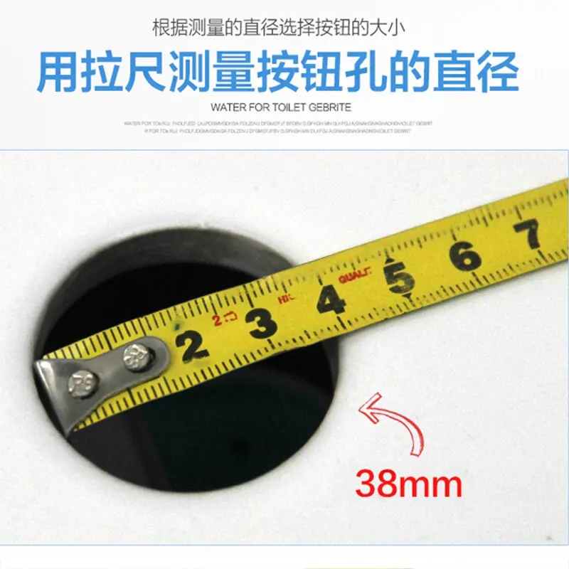 Toilet Accessories 38mm Toilet Double Flush Round Head Button Electroplated Water Tank Switch