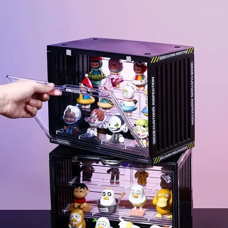 

Stand Doll Model Display Storage Cabinet Blind Transparent For Pop-mart Figures Dust-proof Container Box Upgrade Acrylic