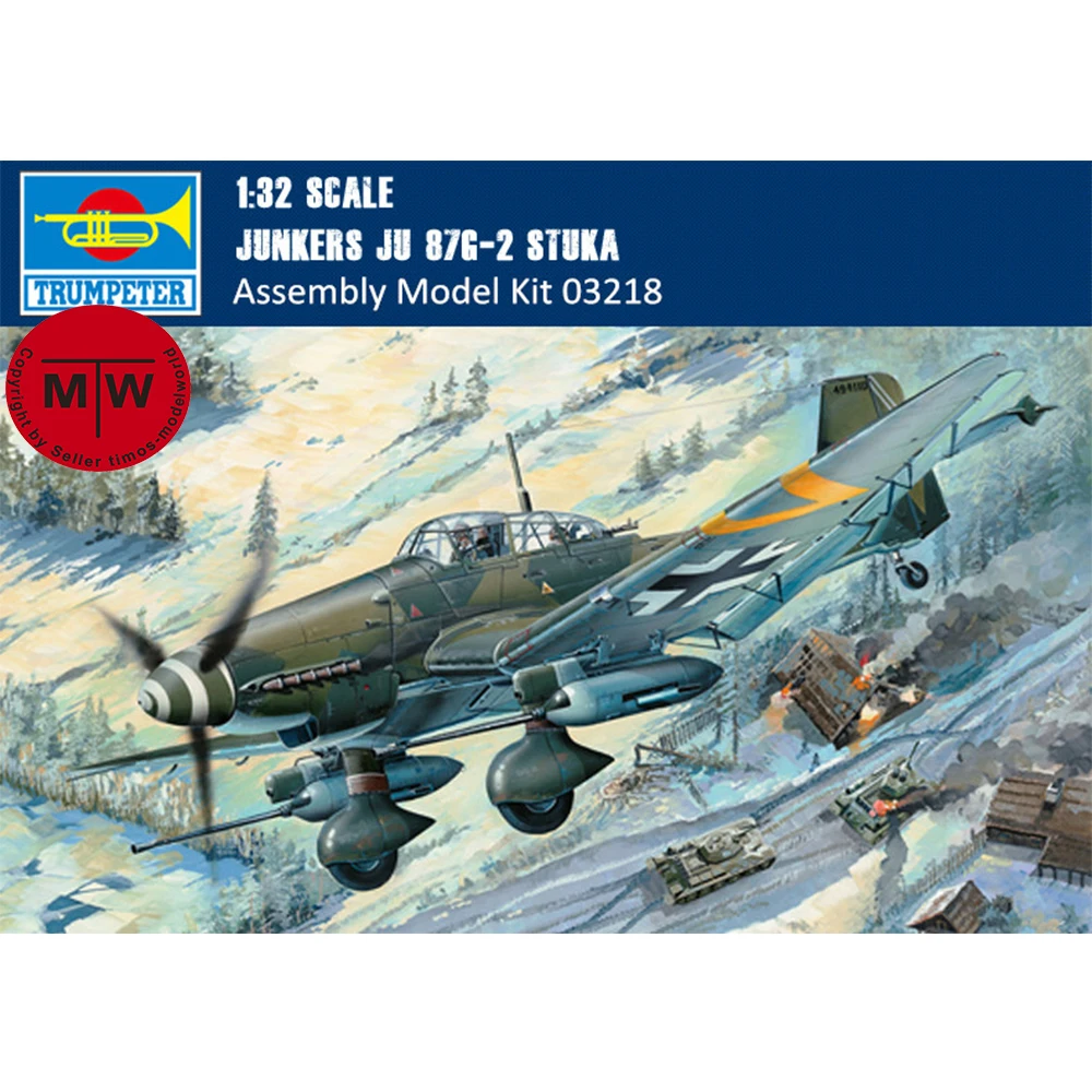 

Trumpeter масштаб 03218, масштаб 1/32, Junkers Ju 87G-2 Stuka, погружной бомбардировщик, военный самолет в сборе, наборы для моделирования