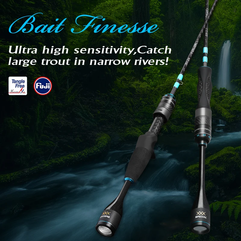 TSURINOYA NEW Casting Spinning Fishing Rod MASTER UL Power 1.4/1.68m FUJI  Guide Ring Reel Seat FUJI accessories Trout 2 Sections