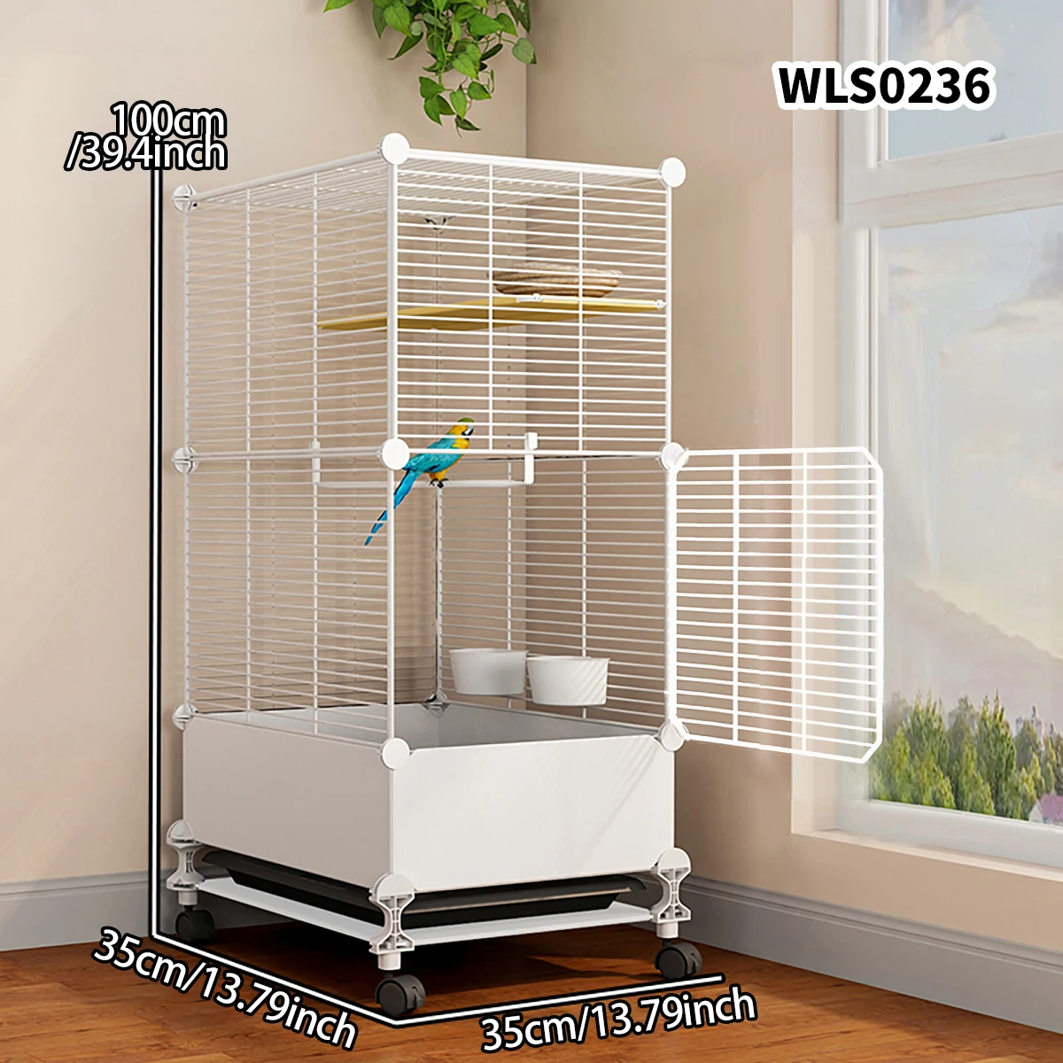 قفص طيور منزلي فاخر مع صينية كبيرة | متجر الجيل ال...