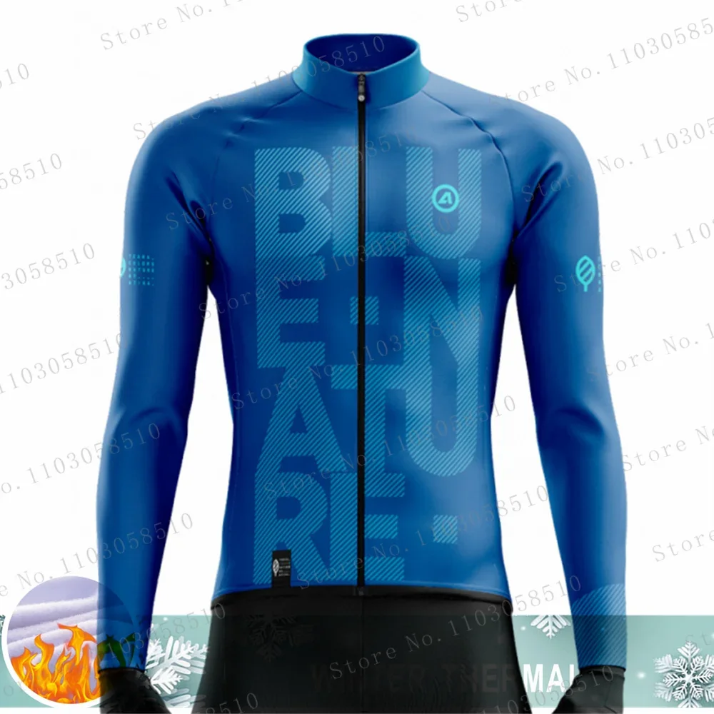 Winter Jacket Men Thermal Fleece Cycling Jersey Coat Road MTB Long Sleeve Clothing Bike Cashmere Tops Ropa Ciclismo Hombre