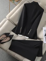 Fashion Red Black Beige Women Pant Suit 2 Piece Set Office Ladies Female Business Work Wear Formal Blazer Jacket And Trouser - Image 4