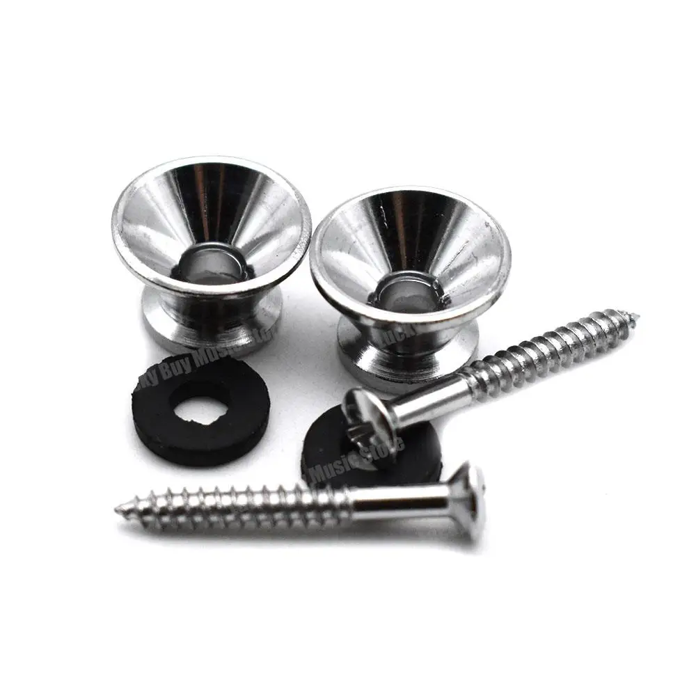 4pcs Guitar Strap Lock Locking Pegs Pins Metal End Strap Button for Acoustic Classical Electric Bass Guitar Ukulele
