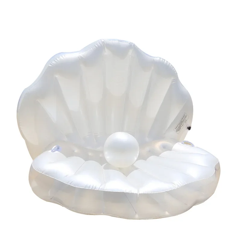 New Inflatable Pearl Shell Fan Beach Bed Air Cushion Sofa Float Ring Drowning Circle Sports And Entertainment Products