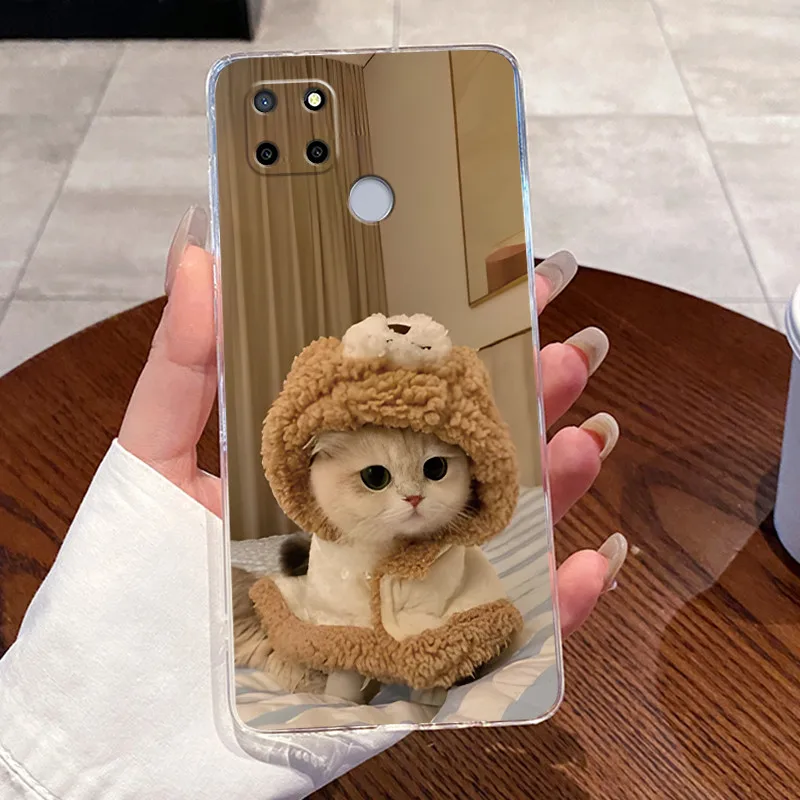 Aesthetic Cute Cat Astronaut Transparent Silicone Phone Case Cover