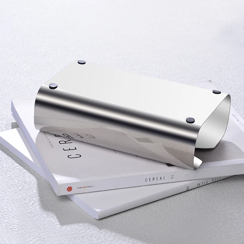 Stainless Steel Mirror Tissue Box, Silver, Minimalist, for Home Decoration, Hotel, 1 5