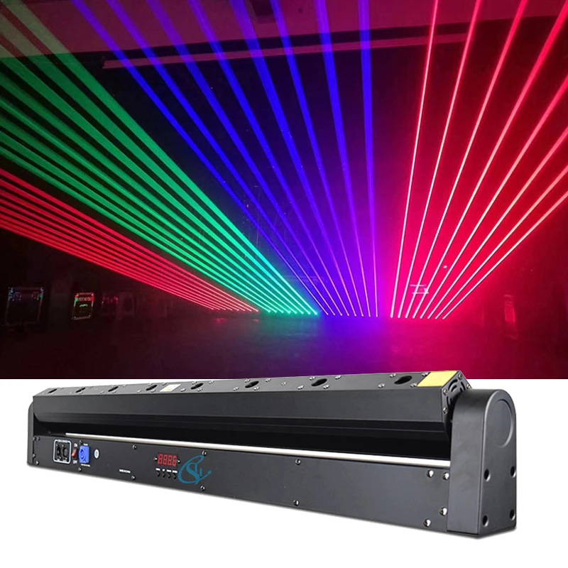 8 Eyes Red Laser +LED RGB Lamps Moving Head Laser Beam Light Dj Laser Light Proj