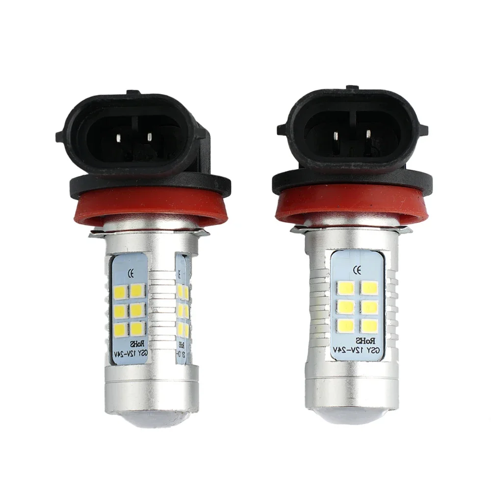 자동차 안개등 전구 고출력 LED, 실용적인 트럭, 2000LM, 200W, 21 LED 칩, 2835 COB 2X, 6000K, 화이트 DC 12V, H11, H8