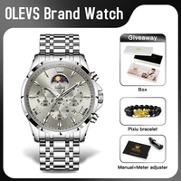 OLEVS 3653 Mens Watch Quartz Watch Multifunctional Chronograph Watch For Men 30M Waterproof Luminous Moon Phase Box Original 2