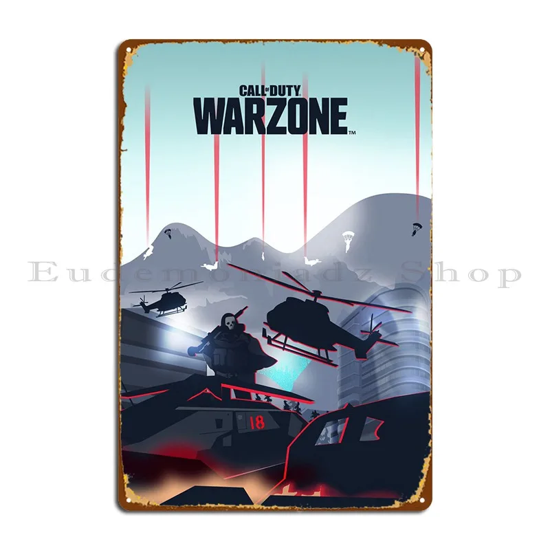Warzone Targa In Metallo Poster Vintage Cave Vintage Garage Personalizzato Targa In Latta Poster