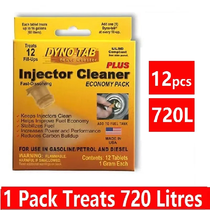 Madie In USA Treat 720 Litres Dynotab Big Pack Injector Cleaner r for Petrol & Diesel Carbon Cleaner Fuel Saving Power Increase