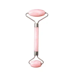 Rejuvenating Face and Neck Massage Roller - Beauty and Skincare Soothing Tool (Roller Pink Silver)
