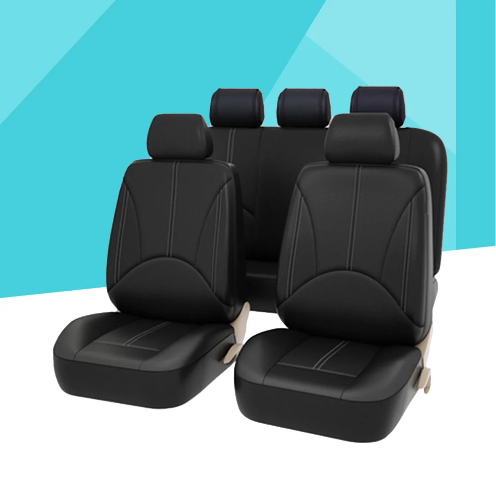 

9 Pcs Seat Cushion Car Full Cover Split Bench Accessories Interior Covers PU Seats