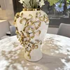 Light Luxury Ceramic Handmade Applique General Vase Electroplated Gold Flower Vase Model House Entrance Ornaments Home Gift 4