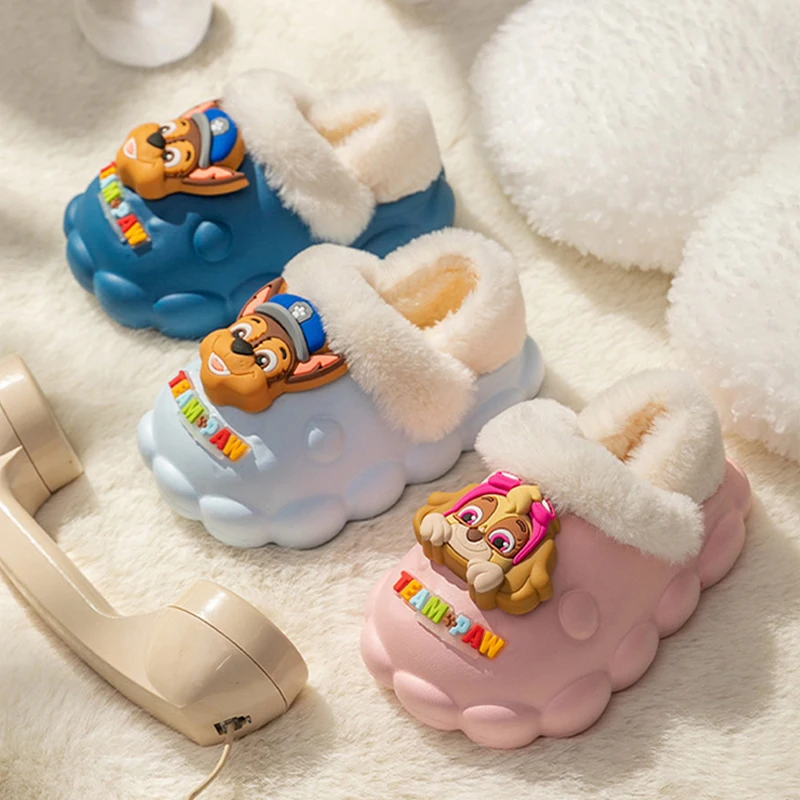 Kids Slippers Children's Indoor Home Cotton Slippers Boys Girls Cute Cartoon Plush Warm Cotton Shoes Winter