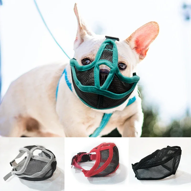 Pet Dog Muzzles Adjustable French Bulldog Muzzle Dog Mouth Mask Breathable Muzzle for Anti Stop Barking Supplies Prevent Biting dog muzzle