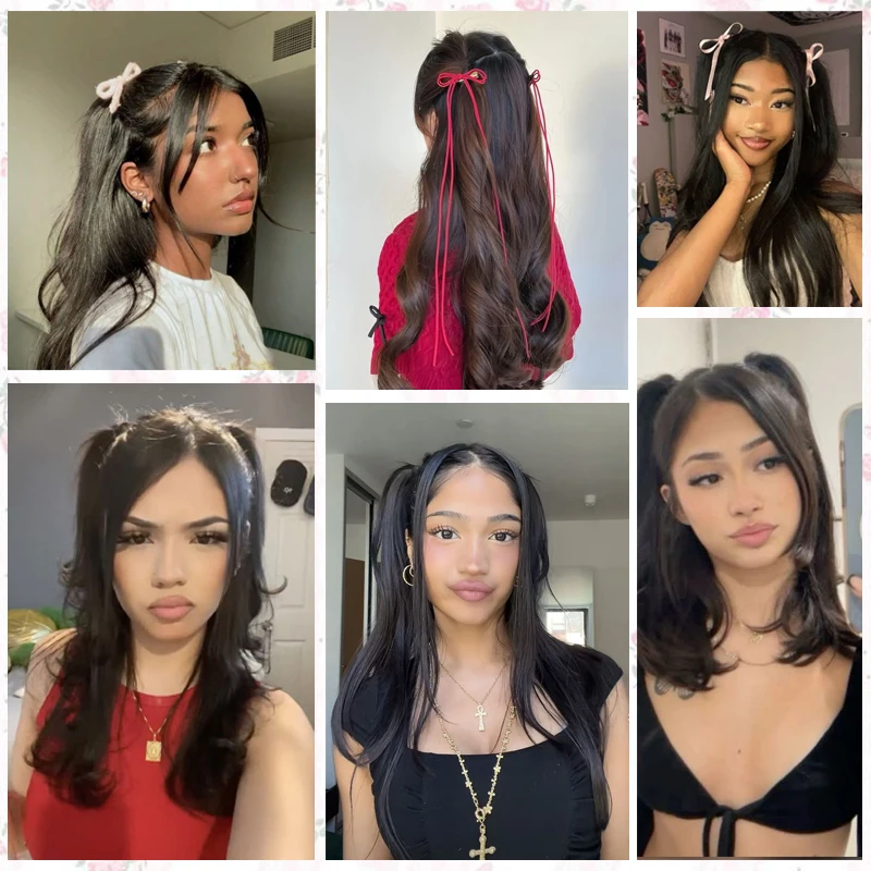 18inch Wavy Hair Ponytail Wig Synthetic Hair Extensions with Claw Clip Crab Hair Clips Ponytail Hairpiece for Women Daily Use