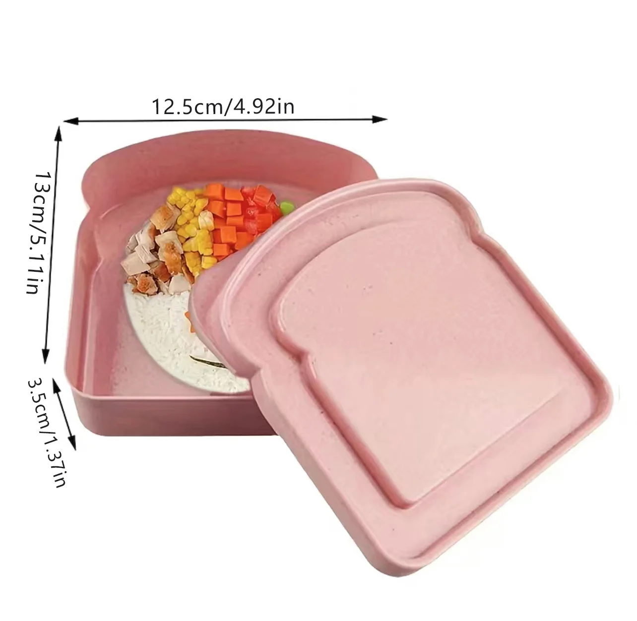 Portable Lunch Box Toast  Sandwich Case Bread Bag Large Capacity Bento Food Container Reusable Organizer Pink Letter Pattern 2