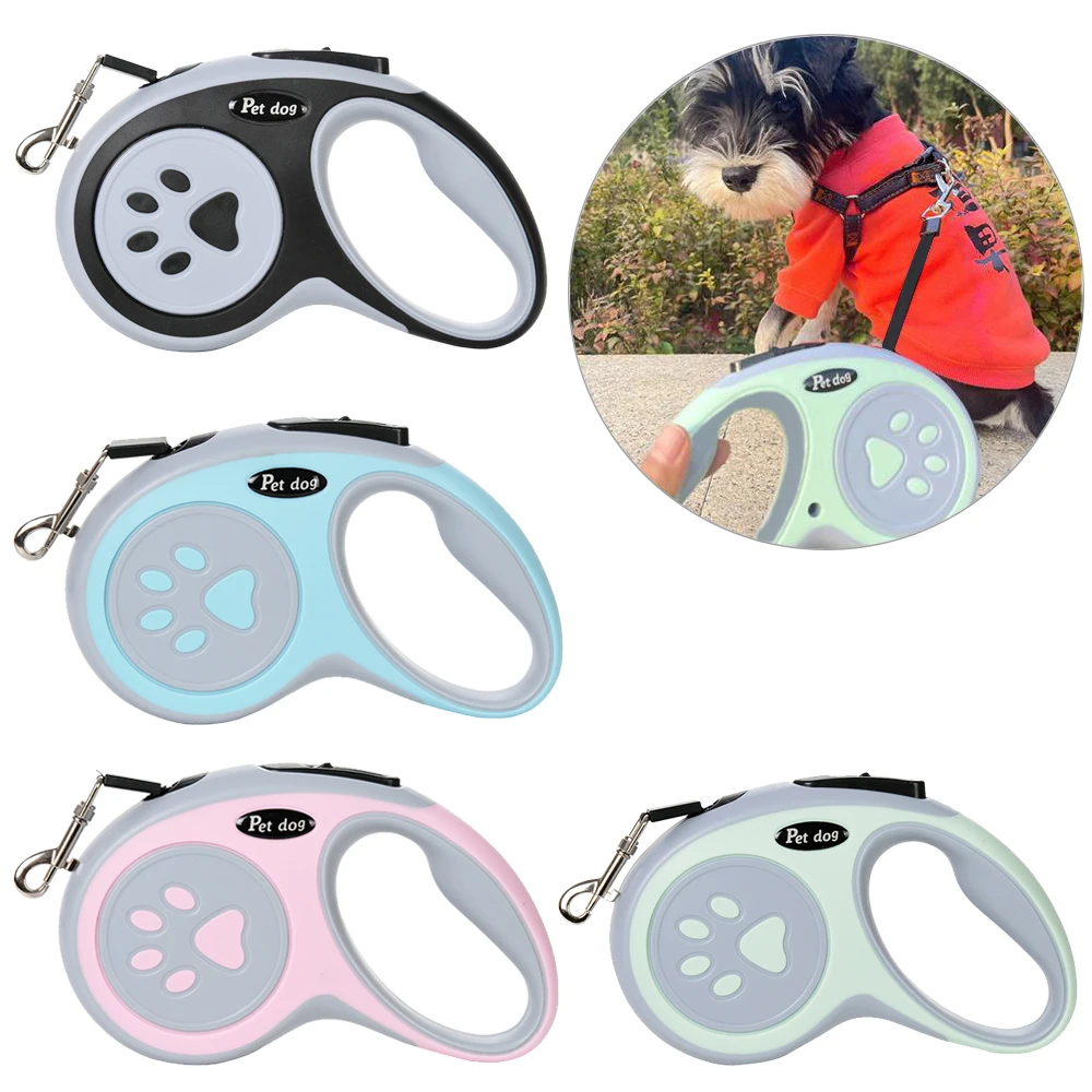 Retractable Pet Leash with One-Button Lock and Non-Slip Handle